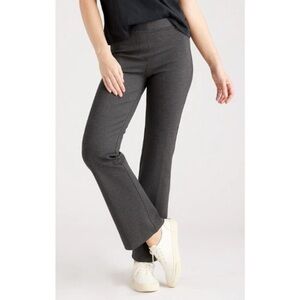Quince Ultra Stretch Ponte Knit Boot Cut Pants Gray Charcoal Office Business LP